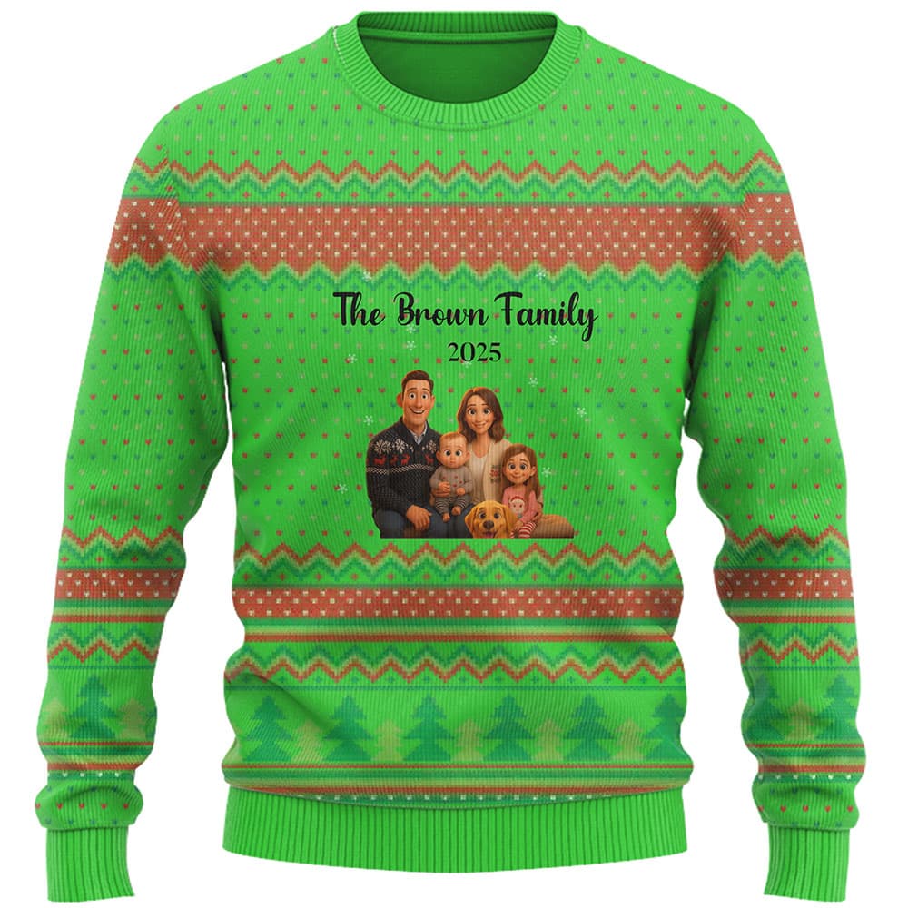 Customize Family Photo Ugly Christmas Sweater 6
